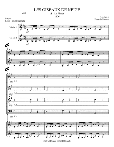 LES OISEAUX DE NEIGE - Le Platon (arr. Disques BOGHEI Records)