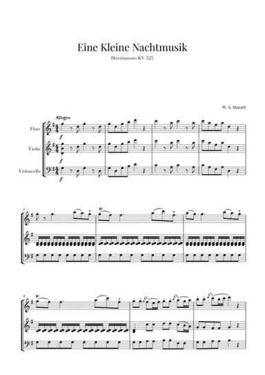 Eine Kleine Nachtmusik for Flute, Violin and Cello (arr. Cadenza Editions)