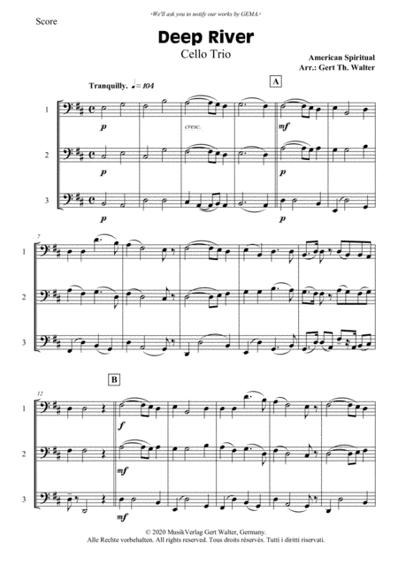 Deep River (arr. Gert Th. Walter)