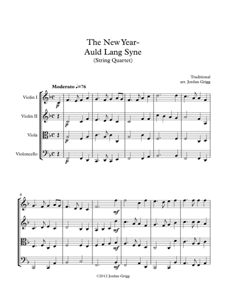 The New Year - Auld Lang Syne (String Quartet) (arr. Jordan Grigg)
