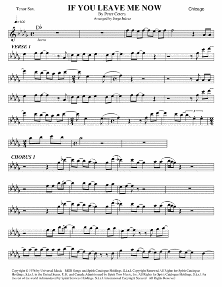 If You Leave Me Now (arr. Jorge Juárez)