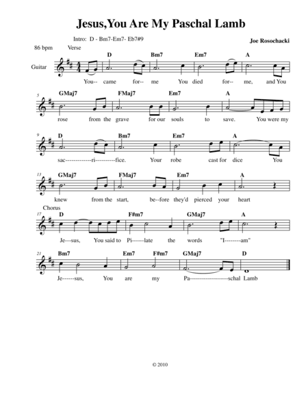 Jesus, You are My Paschal Lamb