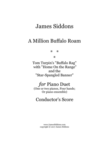 A Million Buffalo Roam (Conductor's Score for Piano Ensemble)