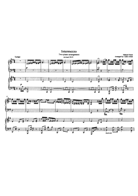 Intermezzo - a two-piano arrangement (arr. Cedric Elmer)