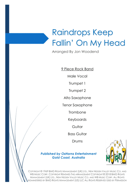 Raindrops Keep Fallin' On My Head (arr. Jon Woodend)