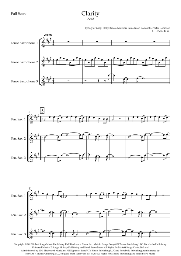 Clarity (arr. Fabio Britto)