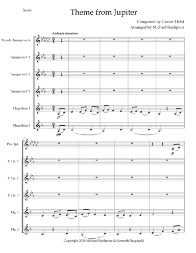 Theme from Jupiter (Mixed Trumpet Ensemble) (arr. Michael Raehpour)