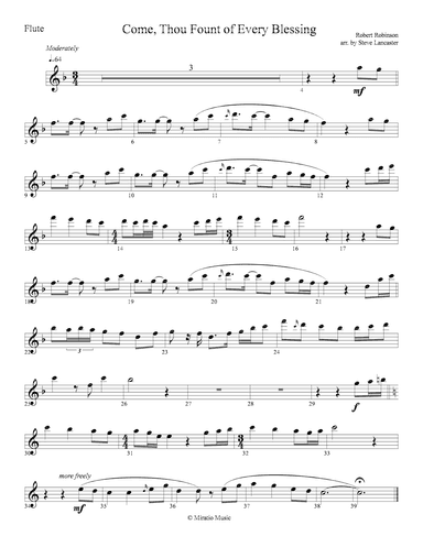 Come, Thou Fount of Every Blessing - Celtic arr. for Flute & Piano (arr. Steve Lancaster)