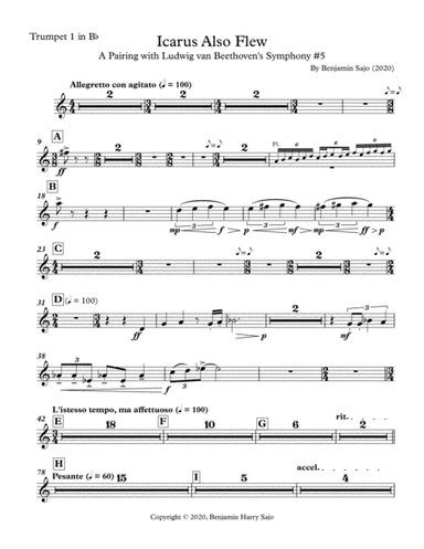 Icarus Also Flew: A Pairing with Beethoven's Symphony #5 - Trumpet 1 in Bb