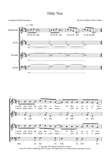 Only You (arr. Dale Kynaston)