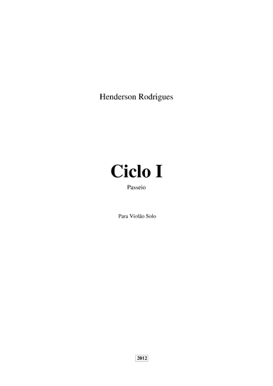 Ciclo 1 - Passeio