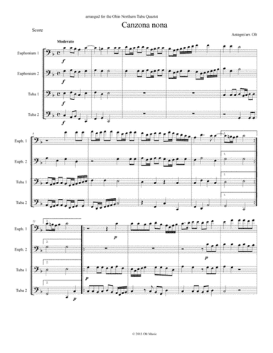 Canzona nona for tuba quartet (arr. Tim Olt)