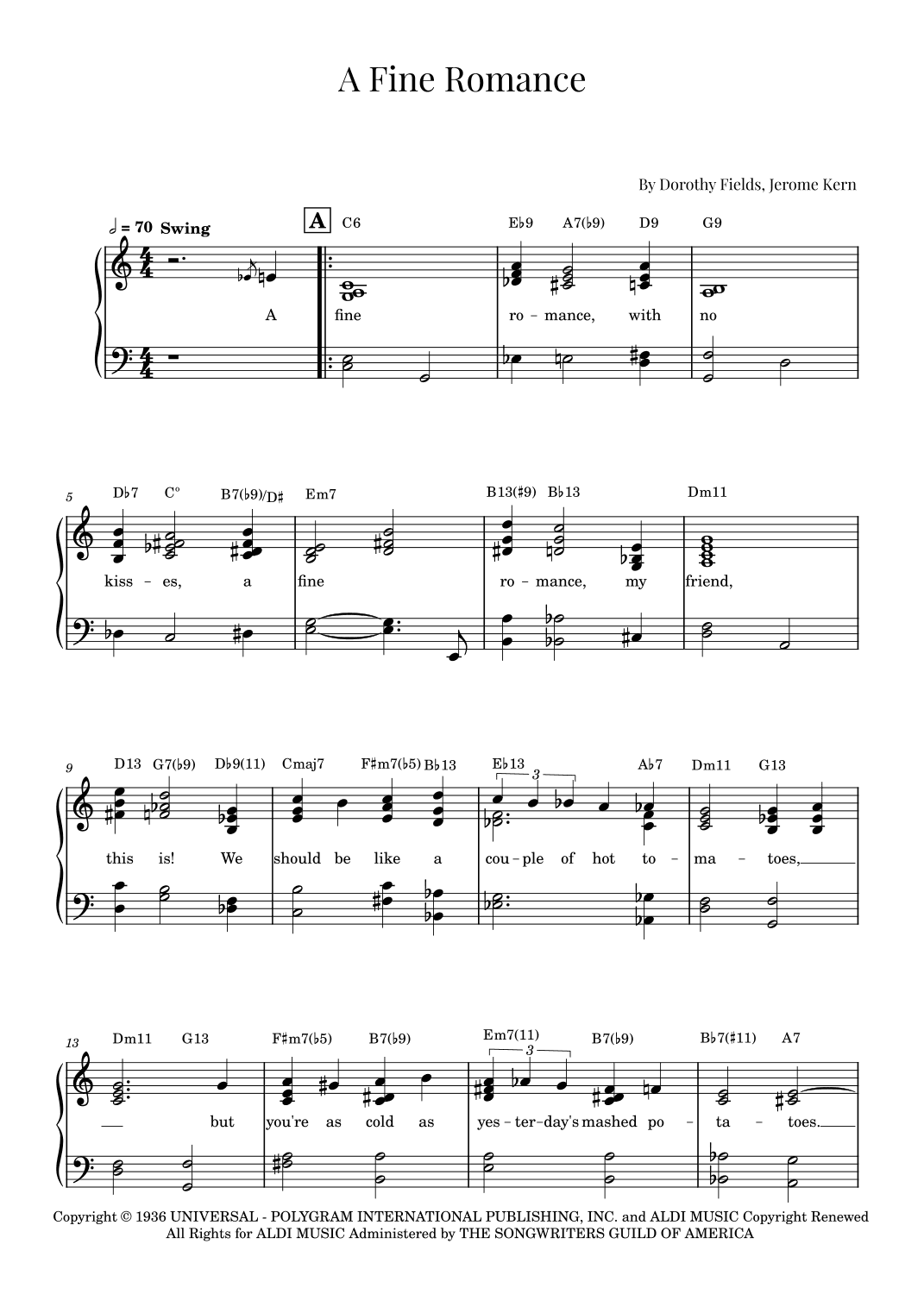 A Fine Romance (arr. Roger da Luz)