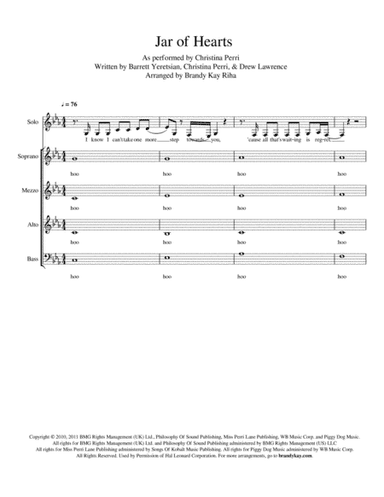 Jar Of Hearts (arr. BK Riha / Brandy Kay Riha)