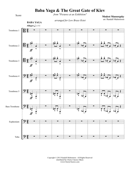 Baba Yaga & Great Gate of Kiev for Low Brass Octet (arr. Randall Malmstrom)