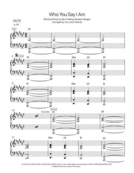 Who You Say I Am (arr. Cris John Ferenal)