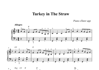 Turkey in The Straw (folk song) - piano (arr. Piano eTutor app)