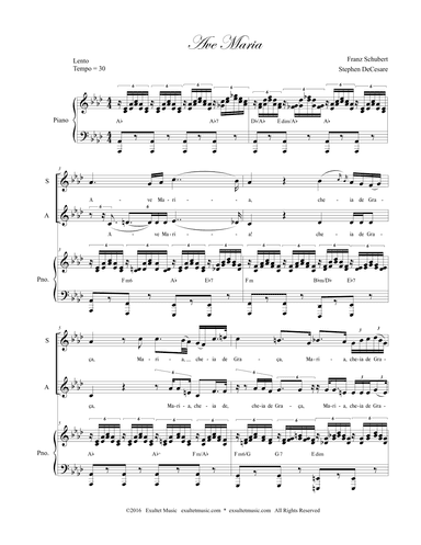 Ave Maria (Portuguese Lyrics - Duet for Soprano and Alto Solo - Medium Key) (arr. Stephen DeCesare)