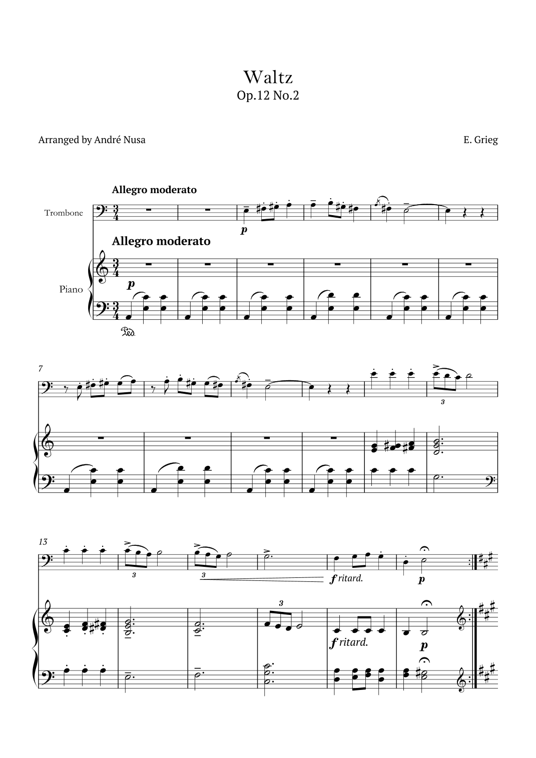 Lyric Pieces Op.12 No.3 (arr. André Nusa)