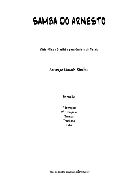 SAMBA DO ARNESTO - for Brass Quintet