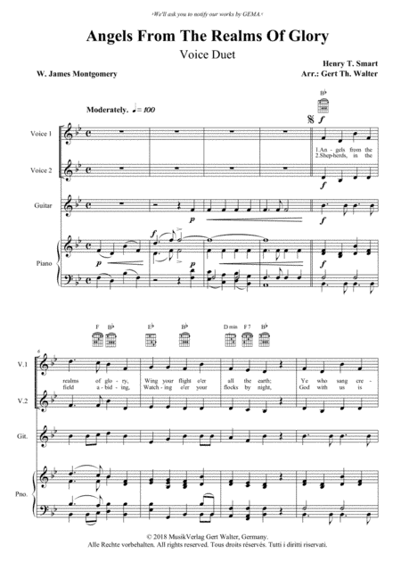 Angels From The Realms Of Glory (arr. Gert Th. Walter)