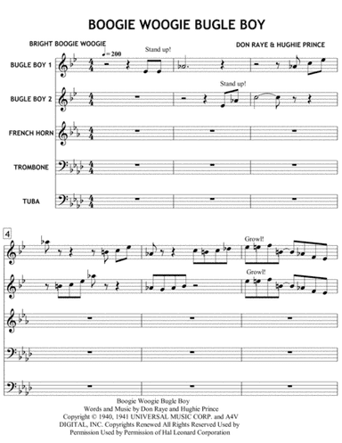 Boogie Woogie Bugle Boy (arr. arr. R.R.Cardo)