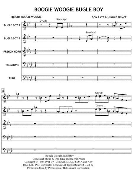 Boogie Woogie Bugle Boy (arr. arr. R.R.Cardo)