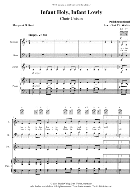 Infant Holy, Infant Lowly (arr. Gert Th. Walter)