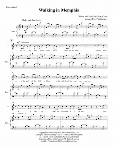 Walking In Memphis (arr. Tim Sarsany)