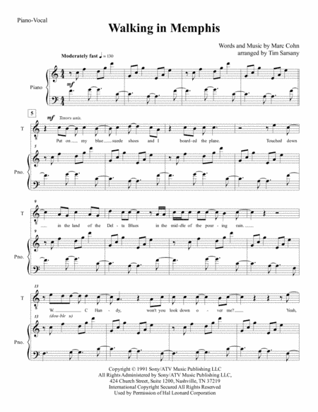 Walking In Memphis (arr. Tim Sarsany)
