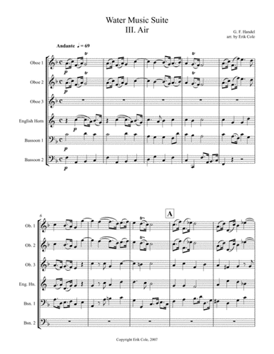 Water Music Suite, Mvt. 3 (arr. Erik Cole)
