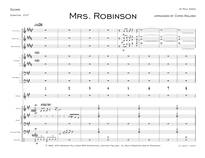 Mrs. Robinson (arr. Chris Walden)