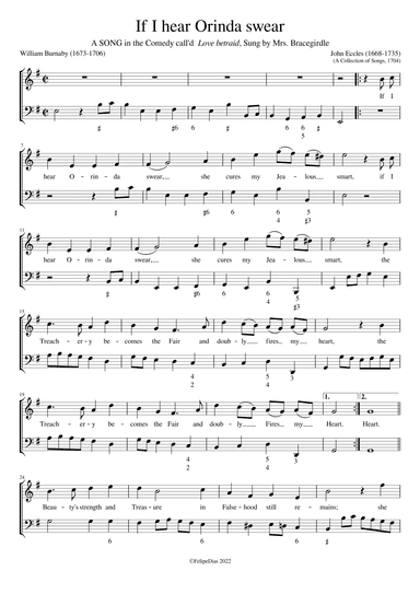 If I hear Orinda swear (arr. Early Music Scores)