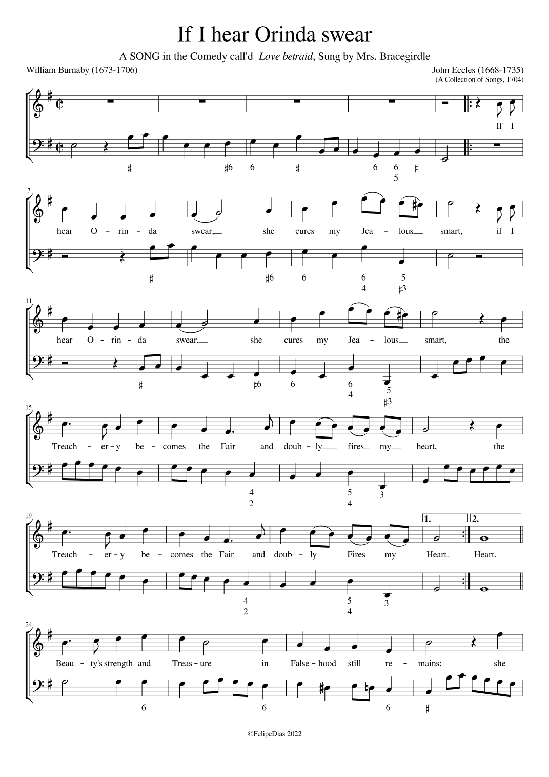 If I hear Orinda swear (arr. Early Music Scores)