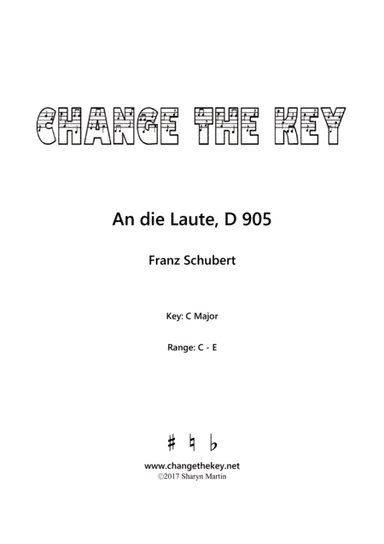 An die Laute - C Major (arr. Change the Key)