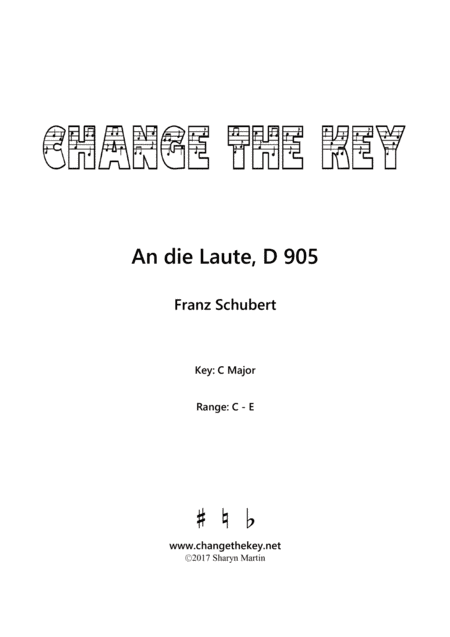 An die Laute - C Major (arr. Change the Key)