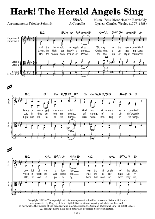 Hark! The Herald Angels Sing (arr. Frieder Schmidt)
