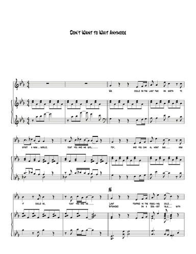I Don't Want To Wait Anymore (arr. Biegler)
