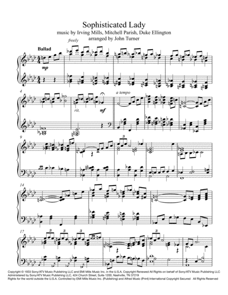 Sophisticated Lady (arr. John Turner)