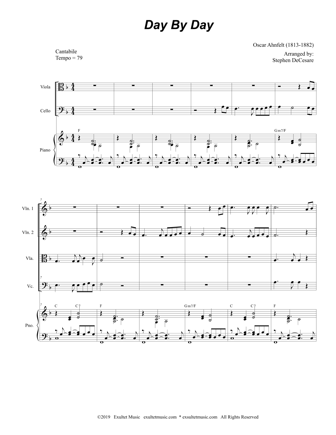 Day By Day (String Quartet and Piano) (arr. Stephen DeCesare)