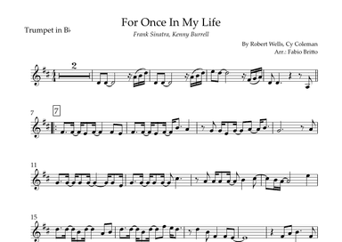 For Once In My Life (arr. Fabio Britto)
