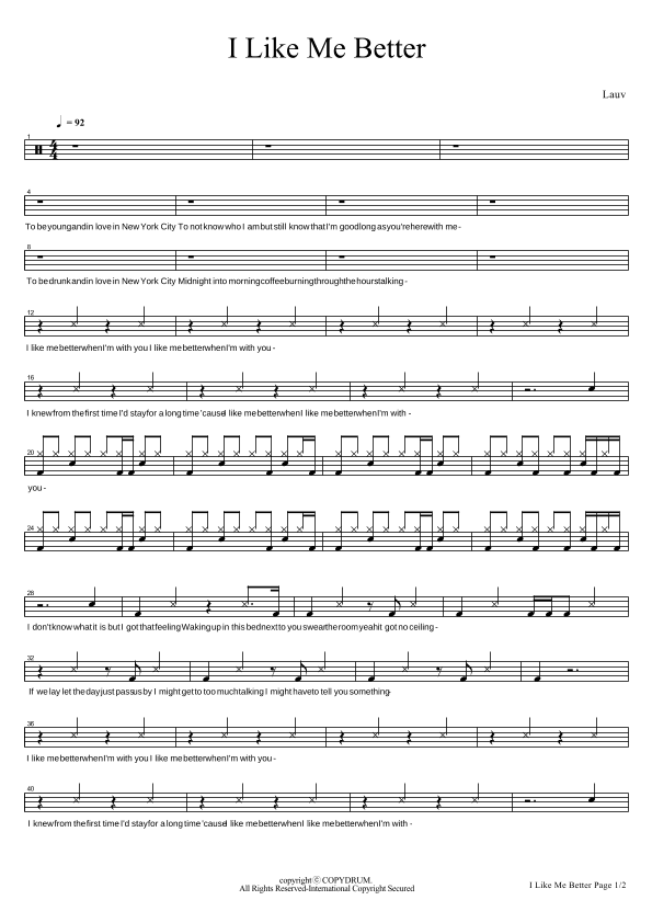 I Like Me Better (arr. COPYDRUM)