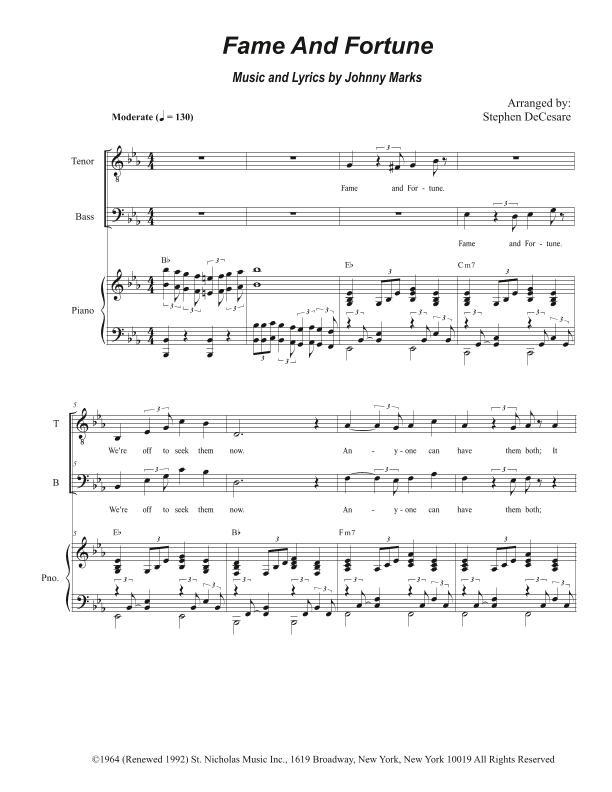 Fame And Fortune (arr. Stephen DeCesare)