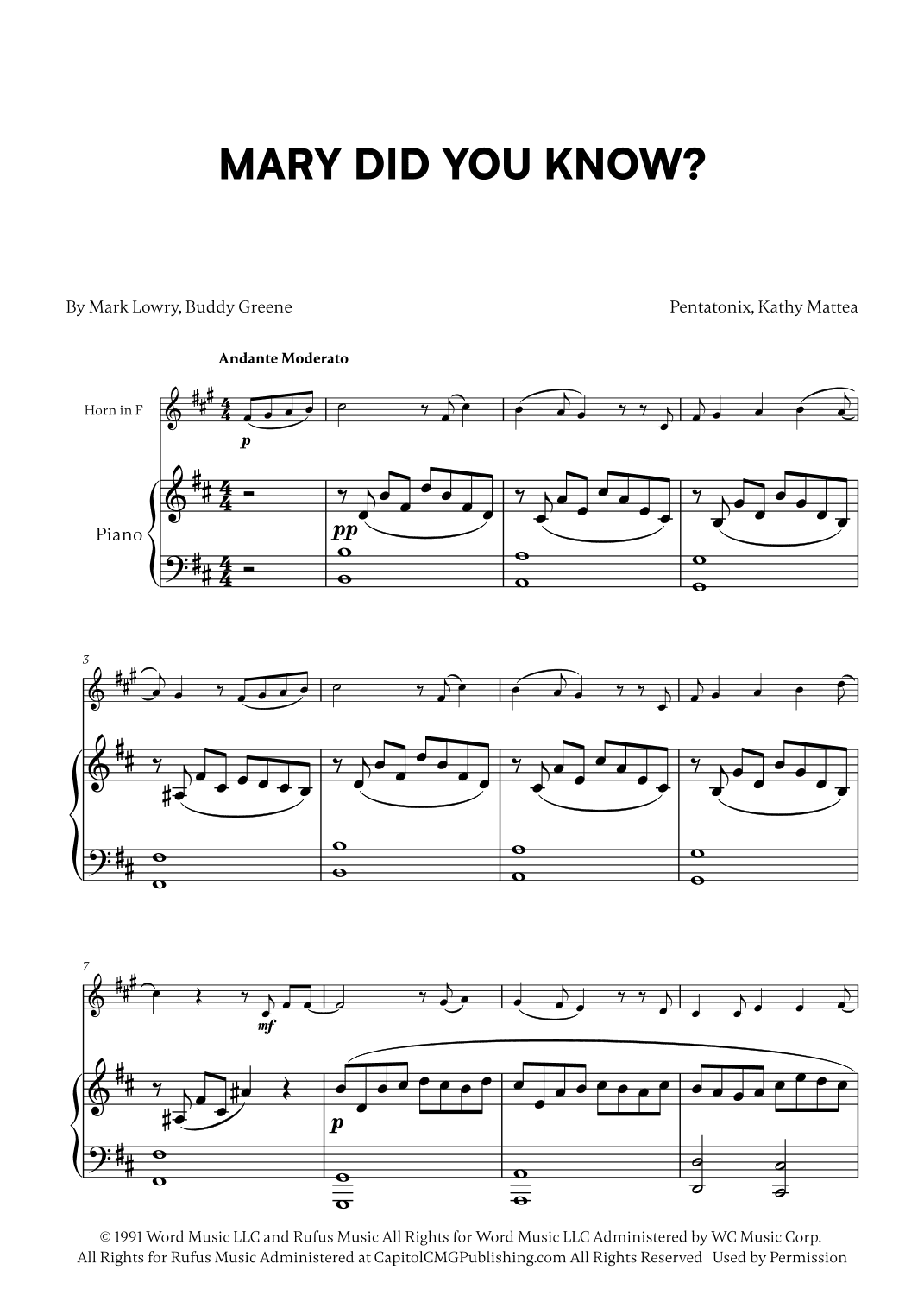 Mary, Did You Know? (arr. Cadenza Editions)
