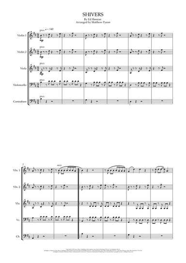 Shivers - Score Only (arr. Matthew pyeon)