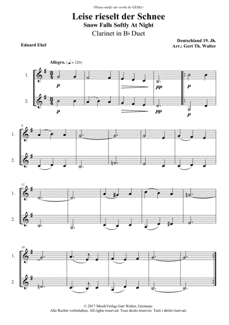 Snow Falls Softly At Night (arr. Gert Th. Walter)