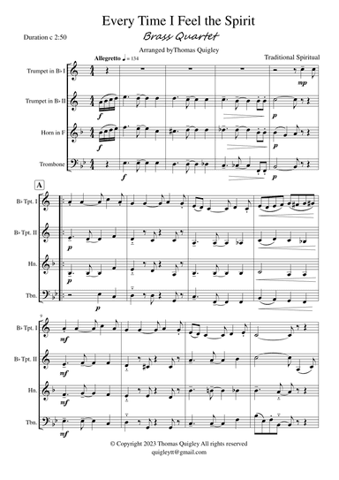Every Time I Feel the Spirit (arr. Thomas Quigley)