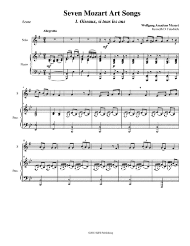 Seven Mozart Art Songs (arr. Kenneth D. Friedrich)