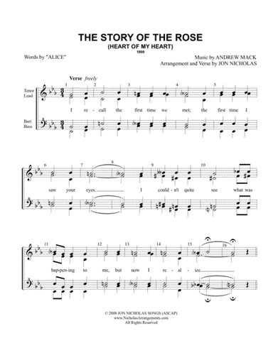 The Story Of The Rose (Heart Of My Heart) (arr. Jon Nicholas)