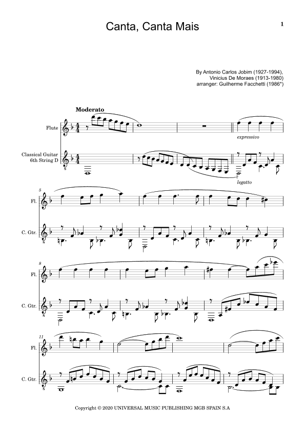 Canta, Canta Mais (arr. Guilherme Facchetti)